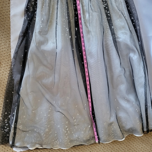 Strapless black full-length gown with silver sparkles in the skirt, size 7/8 - Picture 14 of 14